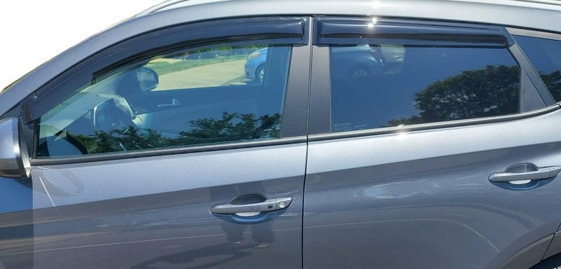Optimal Co 2016-2021 Tape-on Rain Guards for Hyundai Tucson Side Window Deflector Visors SEL Value Limited Sport Ultimate SE Durable Tinted Vent Shade 2017 2018 2019 2020 - Image 3